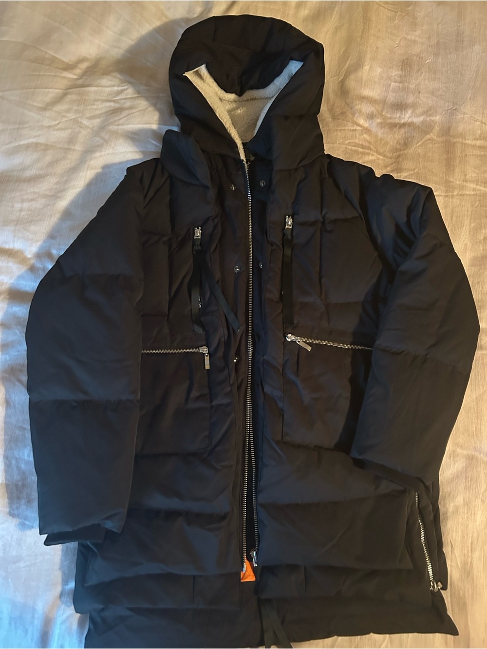 Black Hooded Puffer Coat - Insulated Winter Jacket